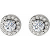 14K White 3/8 CTW Natural Diamond Halo-Style Earrings