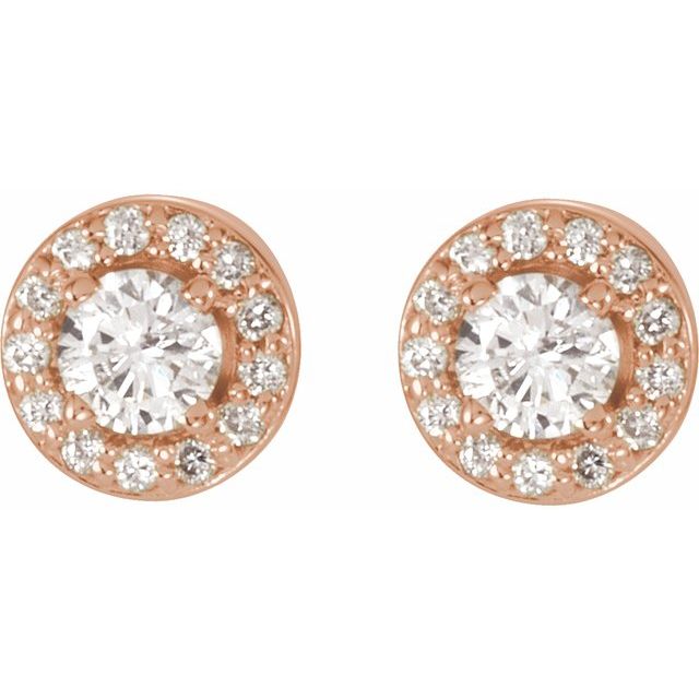 14K White Gold Moissanite & Diamond Halo Earrings â€“ Elegant Sparkle