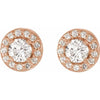 14K White 3/8 CTW Natural Diamond Halo-Style Earrings