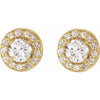 14K White 3/8 CTW Natural Diamond Halo-Style Earrings