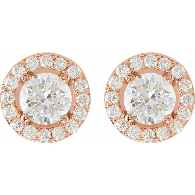 14K White 3/8 CTW Natural Diamond Halo-Style Earrings