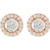 14K White 3/8 CTW Natural Diamond Halo-Style Earrings