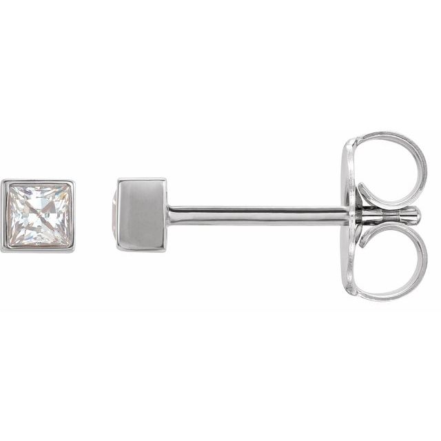 14K Gold Natural Diamond Bezel Earrings - Options Available