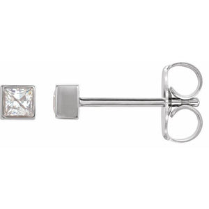 14K Gold Natural Diamond Bezel Earrings - Options Available