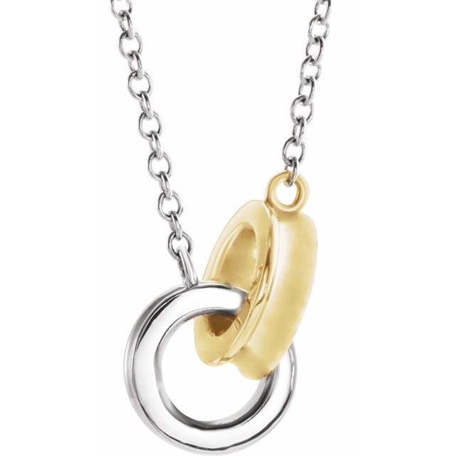 14K Gold Interlocking Rings Necklace - Options Available