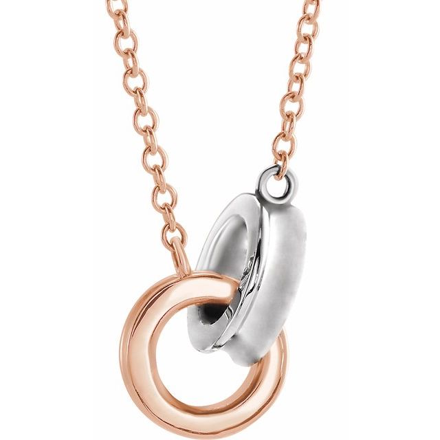 14K Gold Interlocking Rings Necklace - Options Available