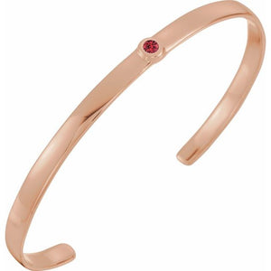 14K Gold Natural Diamond Cuff Bracelet - Options Available