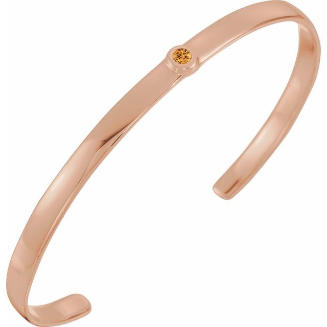 14K Gold Natural Diamond Cuff Bracelet - Options Available
