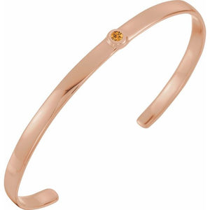 14K Gold Natural Diamond Cuff Bracelet - Options Available