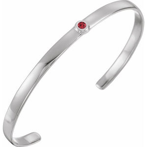 Elegant 14K White Gold Diamond-Accented Cuff Bracelet - 1/10 CT Natural Diamonds