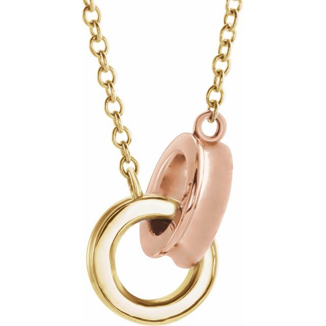 14K Gold Interlocking Rings Necklace - Options Available