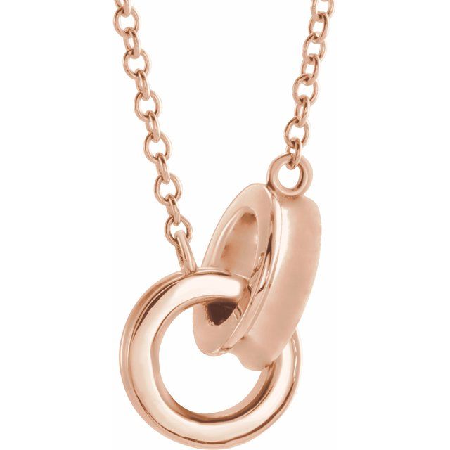 14K Gold Interlocking Rings Necklace - Options Available