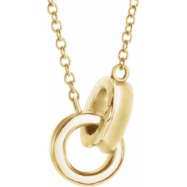 14K Gold Interlocking Rings Necklace - Options Available
