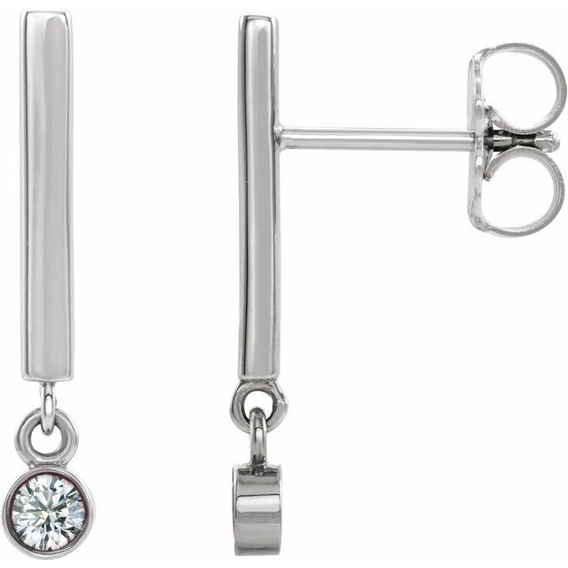 14K Gold Natural Diamond Dangle Earrings - Options Available
