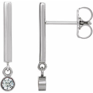 14K Gold Natural Diamond Dangle Earrings - Options Available