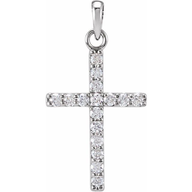 14K Yellow Gold 1/4 CTW Natural Diamond Cross Necklace