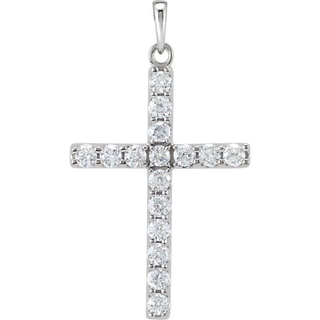 14K Yellow Gold 1/4 CTW Natural Diamond Cross Necklace