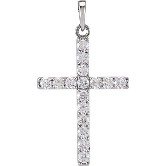 14K Yellow Gold 1/4 CTW Natural Diamond Cross Necklace