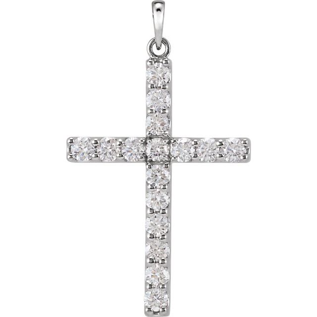 14K Yellow Gold 1/4 CTW Natural Diamond Cross Necklace