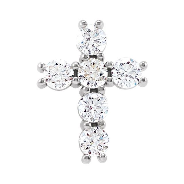 14K Yellow Gold Natural Diamond Cross Pendant - 1/3 CTW