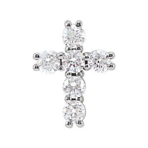 14K Gold Natural Diamond Cross Pendant