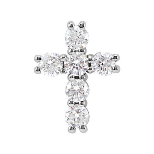 1/4 CTW Natural Diamond Cross Pendant in 14K Gold & Platinum