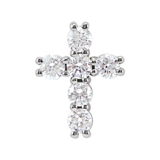 14K Gold Natural Diamond Cross Pendant