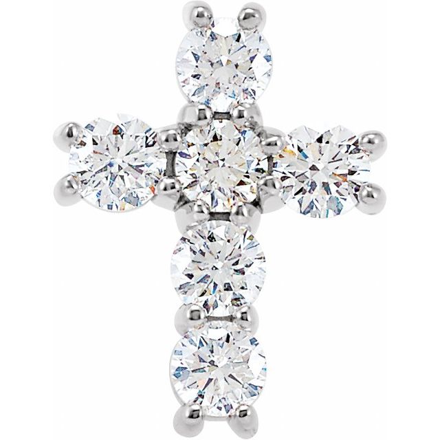 14K Yellow 1/3 CTW Natural Diamond Cross Pendant