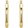 14K White Tube 15 mm Hoop Earrings