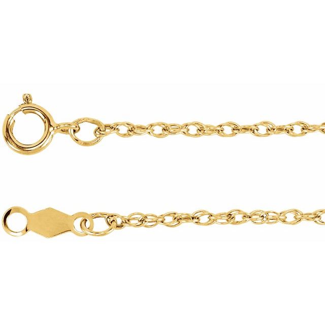 14K Yellow Gold, 1.25 mm Rope 7-Inch Chain Bracelet – Elegant Design