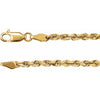 14K Yellow Gold 2.8 mm Diamond-Cut Rope Chain - 7 Inch Luxury Jewelry