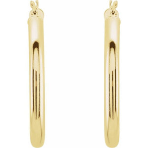Round Tube Hoop Earrings