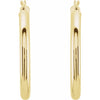 14K White Tube 15 mm Hoop Earrings