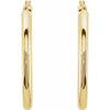 14K White Tube 15 mm Hoop Earrings