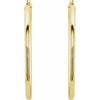 14K White Tube 15 mm Hoop Earrings