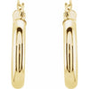 14K White Tube 15 mm Hoop Earrings