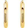 14K White Tube 20 mm Hoop Earrings