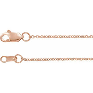 14K Yellow Gold 1 mm Adjustable Cable Chain Necklace 16-18