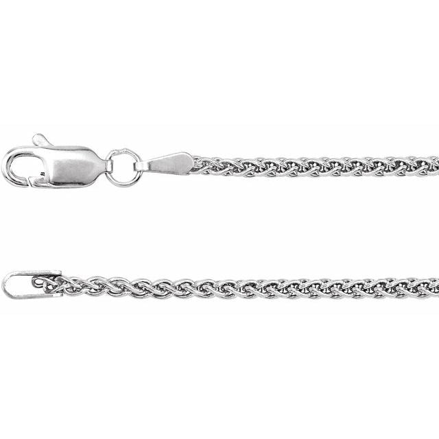 Sterling Silver 1.8  mm Wheat 7" Chain