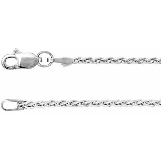 Sterling Silver 1.5  mm Wheat 7" Chain