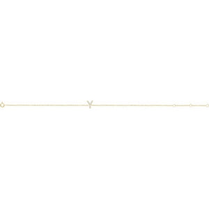 14K White Gold, 6-7 Inch Natural Diamond Initial A Bracelet