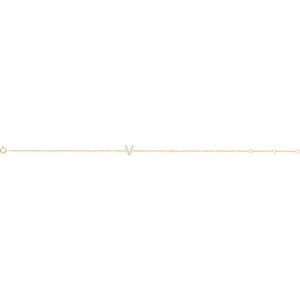 14K White Gold, 6-7 Inch Natural Diamond Initial A Bracelet