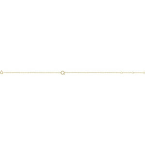 14K White Gold, 6-7 Inch Natural Diamond Initial A Bracelet
