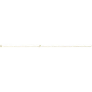 14K White Gold, 6-7 Inch Natural Diamond Initial A Bracelet