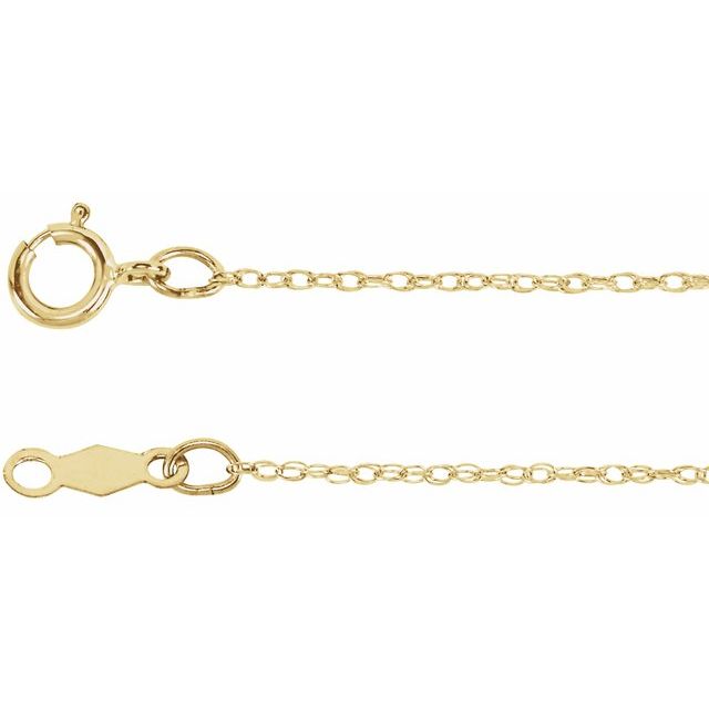 14K Yellow Gold, .75 mm Rope 14-Inch Chain – Elegant Design