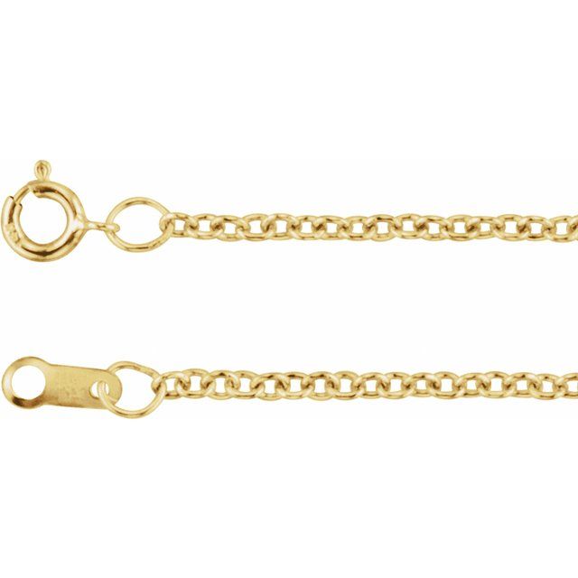 18K Yellow Gold, 1.5 mm Cable 7" Chain Bracelet – Elegant Design