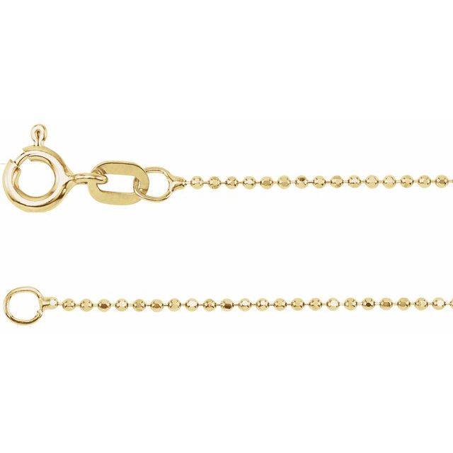 Diamond-Cut Bead Chain Bracelet in 14K Gold
