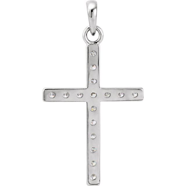 14K Yellow 1/4 CTW Natural Diamond Cross Pendant