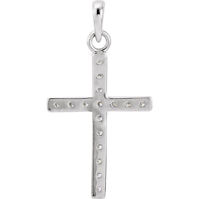 14K Yellow Gold 1/4 CTW Natural Diamond Cross Pendant