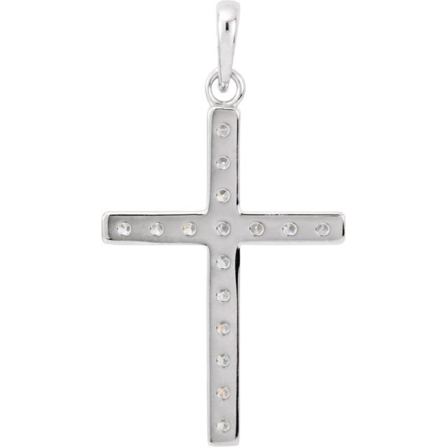 14K Yellow Gold 1/4 CTW Natural Diamond Cross Pendant